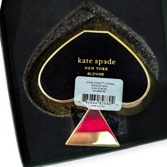 New Kate Spade Jewelry Dish by Lenox Spade Street Citron Yellow Trinket Dish - Picture 4 of 8